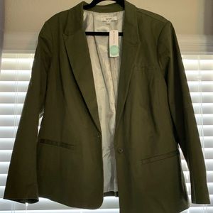 Kensie Jen Brushed Cotten Stretch Blazer - Olive